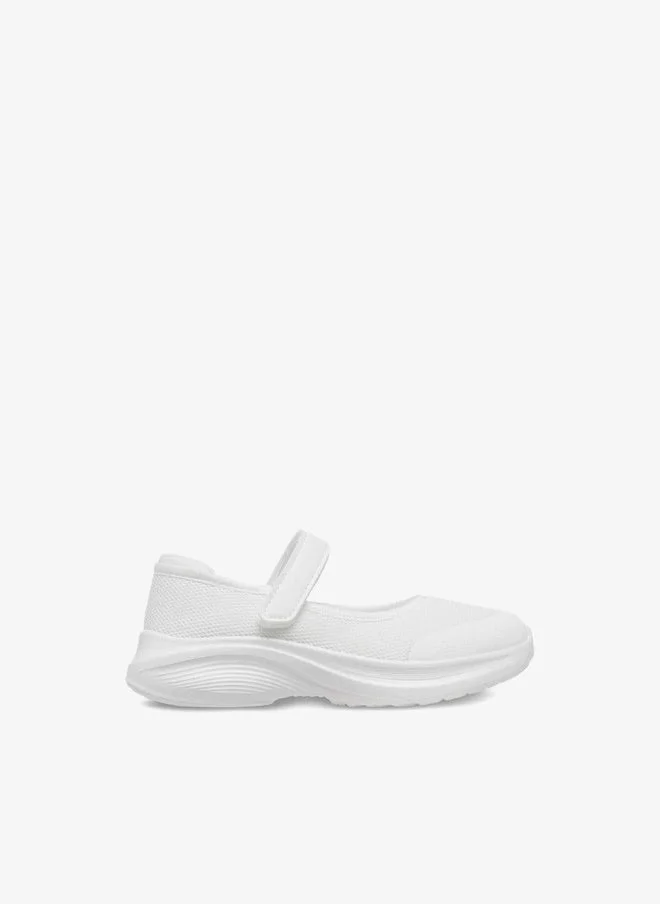 Dash WHITE Girls Textured Hook & Loop School Shoes for Women | Best Price UAE