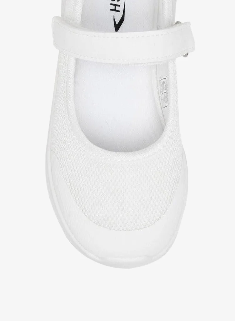Dash WHITE Girls Textured Hook & Loop School Shoes for Women | Best Price UAE