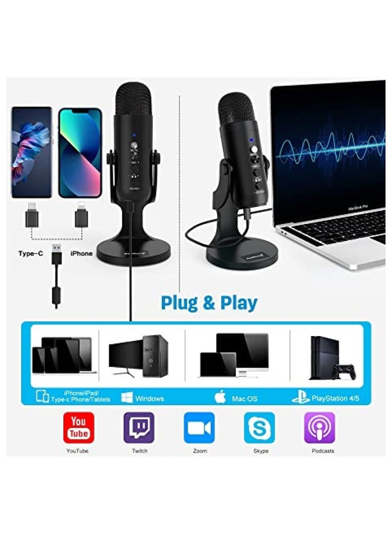 Jmary PW8 Professional Metal Voice Recording Usb Condenser Studio And Podcast Recording Gaming Microphones - Image 2