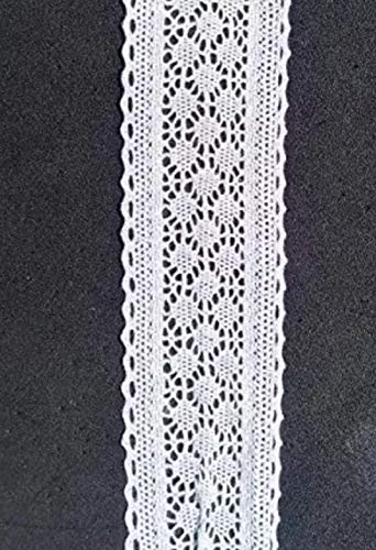 DaSync White Cotton Lace and Border Material for Trims, Flower Embroidered Laces, Applique Fabric, 9 Meters - Image 4