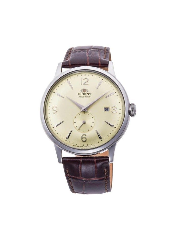 Orient Bambino Small Seconds Mechanical Champagne Dial Brown Leather Strap Men’s Watch RA-AP0003S30B