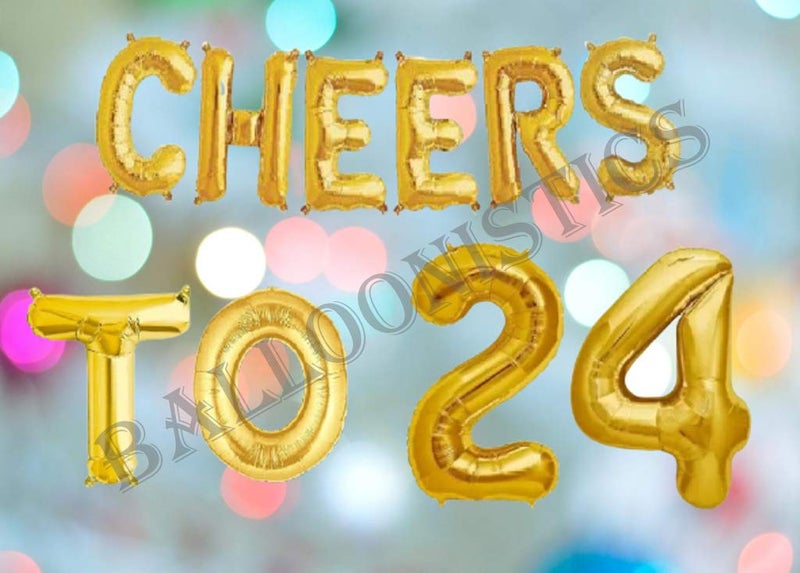 Balloonistics Cheers to Twenty Four Foil Balloon Combo Number 24 Foil Balloon for Birthday and Anniversary - Image 3