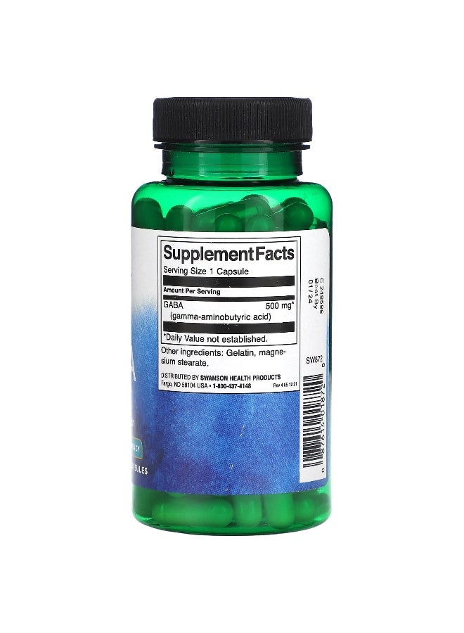 SWANSON سوانسون، غابا، قوة عالية، 500 ملغ، 100 كبسولة - Image 2