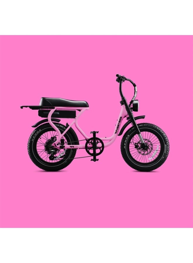 Flight Risk FR303 Electric Bike in Pink with Front Suspension, 500W Max Power Output and 2-Piston Tektro Hydraulic Disc Brakes - Image 3