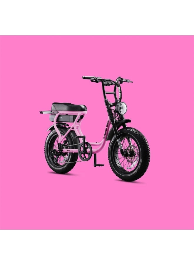 Flight Risk FR303 Electric Bike in Pink with Front Suspension, 500W Max Power Output and 2-Piston Tektro Hydraulic Disc Brakes - Image 2