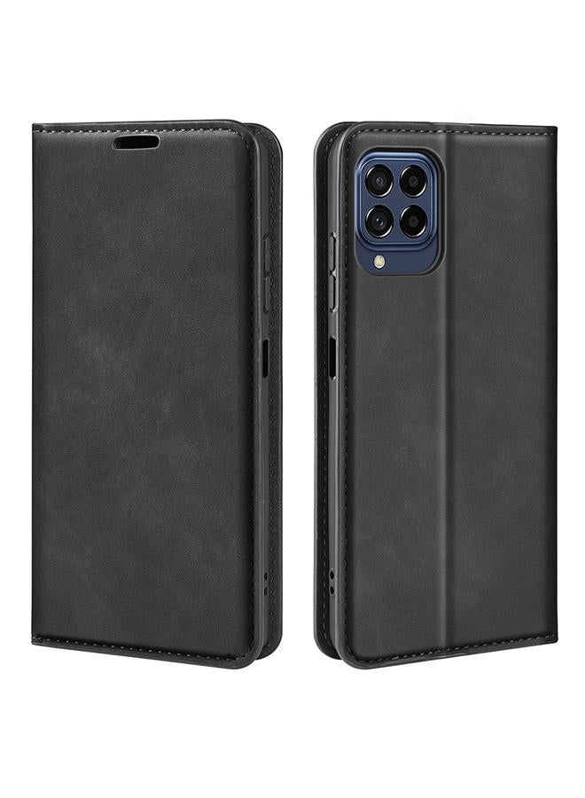 اس-توب جراب هاتف Samsung Galaxy M33 من الجلد المغناطيسي القابل للسحب بتصميم كلاسيكي - Image 1