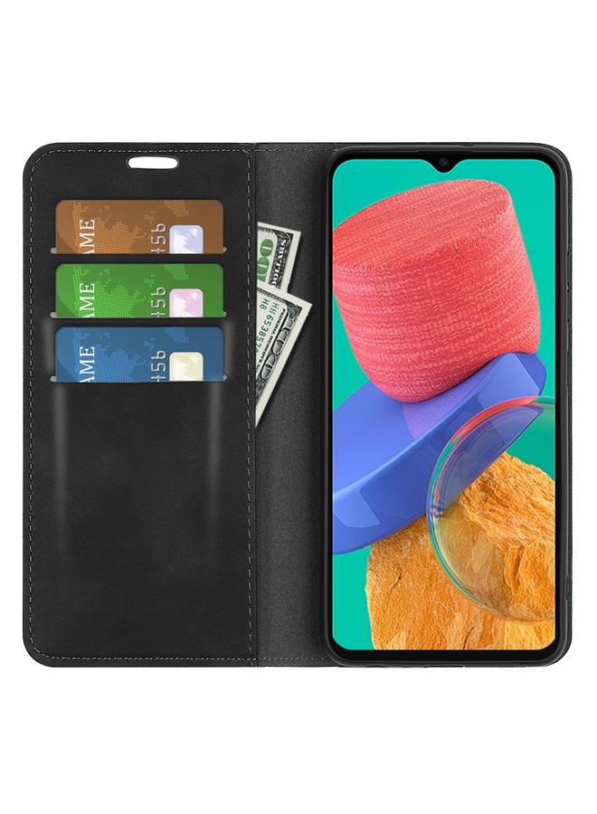 اس-توب جراب هاتف Samsung Galaxy M33 من الجلد المغناطيسي القابل للسحب بتصميم كلاسيكي - Image 4