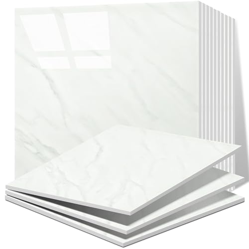 Vieshful 20pcs Peel and Stick Backsplash Tile12x12 Self Adhesive Marble Tile for Wall PVC Waterproof Shower Wall Panels Back Splash Stick on Tiles for Kitchen Bathroom Living Room Not Real Tile - Image 1