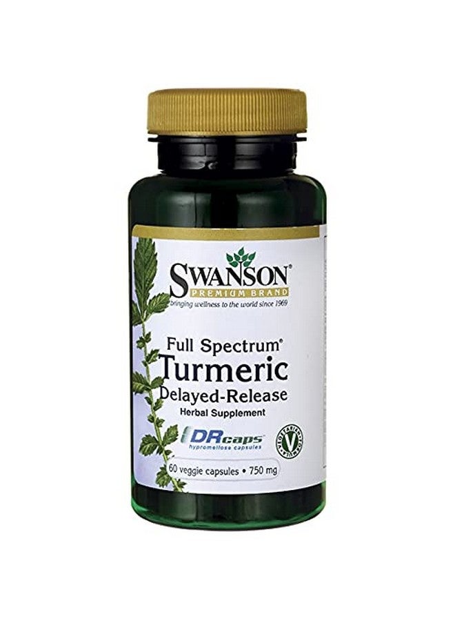 SWANSON Full Spectrum Turmeric Delayed Release 750 Milligrams 60 Veg Capsules - Image 3