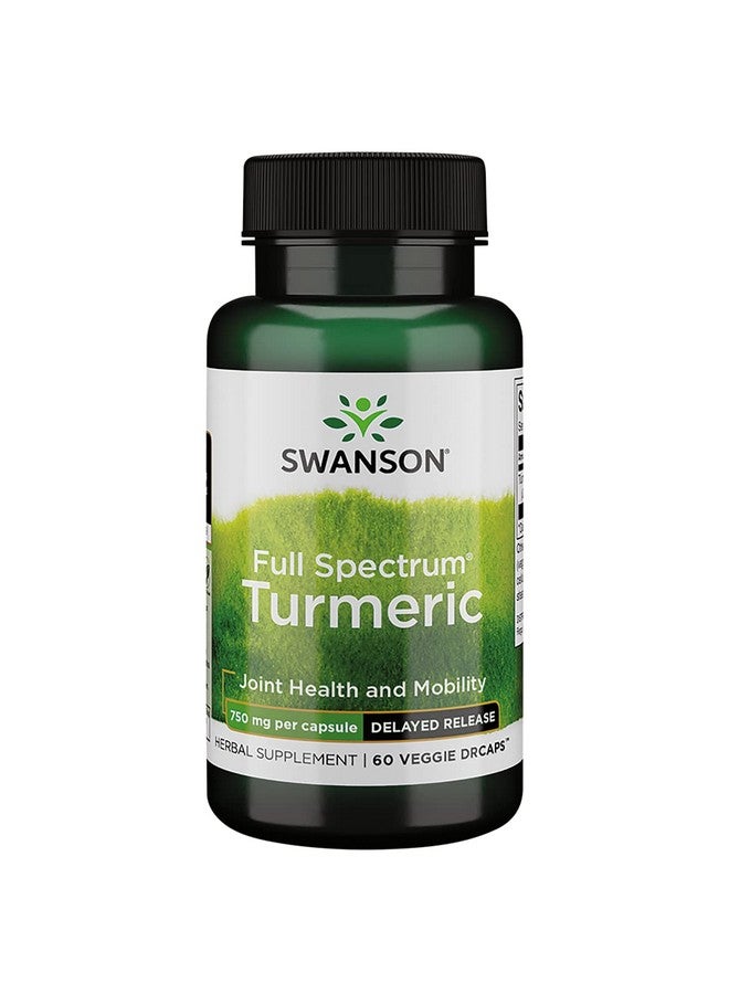 SWANSON Full Spectrum Turmeric Delayed Release 750 Milligrams 60 Veg Capsules - Image 2