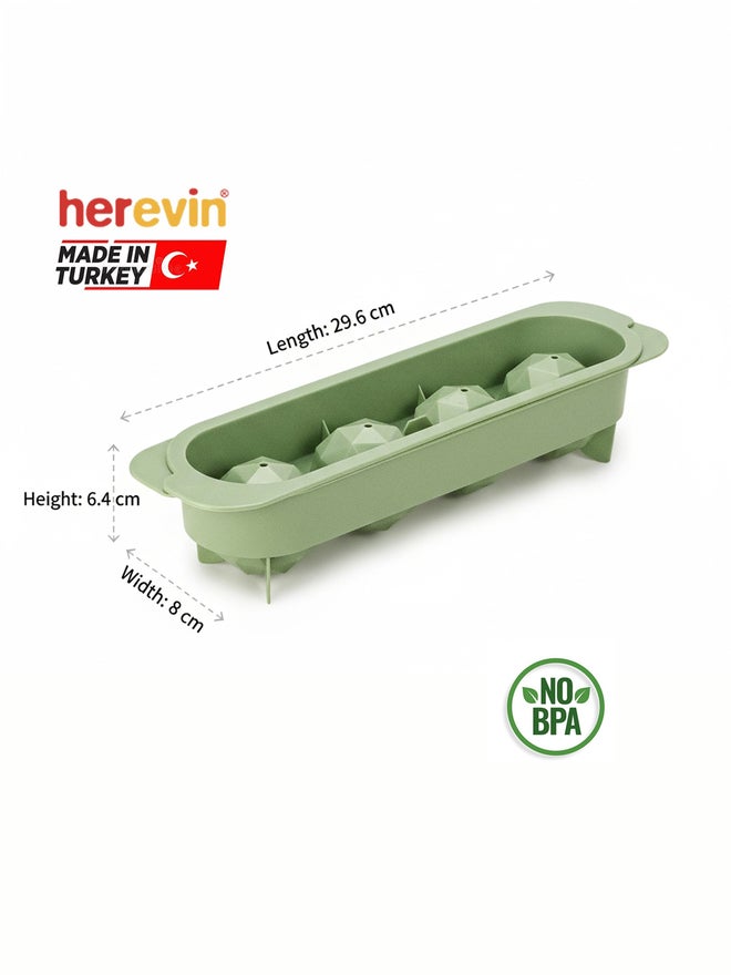 Herevin 1-Piece Polypropylene 4 Hole Diamond Ice Cube Tray, BPA Free - Image 4