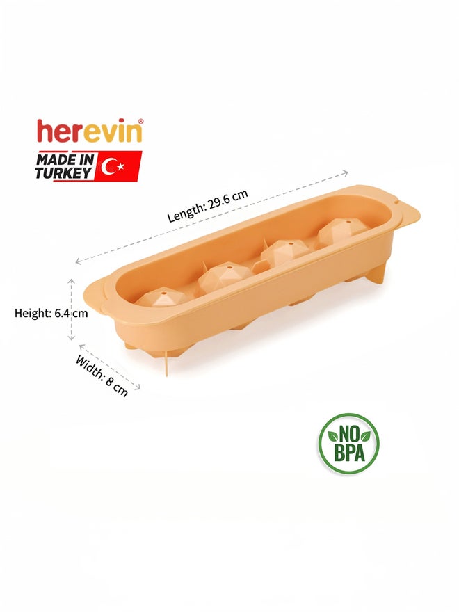 Herevin 1-Piece Polypropylene 4 Hole Diamond Ice Cube Tray, BPA Free - Image 3
