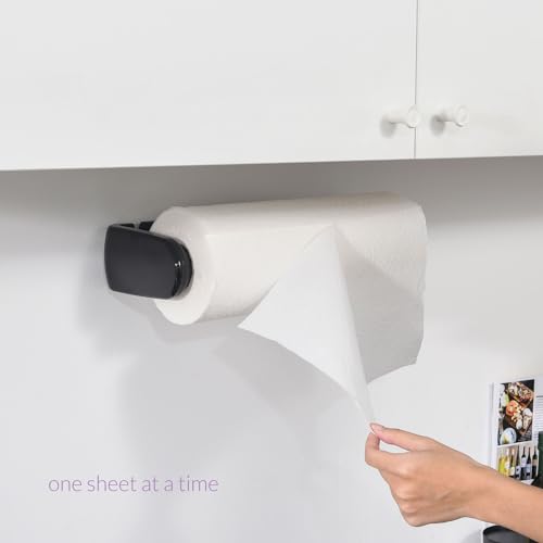 simpletome Paper Towel Holder ONE Hand Tear Adaptive Tension Arm Adjustable Length 9.4-11inch/24-28cm (Black) - Image 3