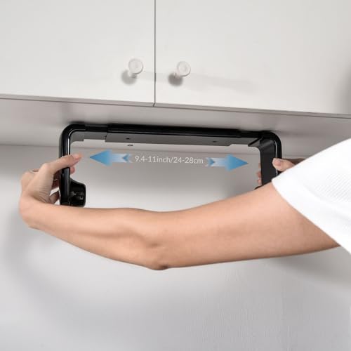 simpletome Paper Towel Holder ONE Hand Tear Adaptive Tension Arm Adjustable Length 9.4-11inch/24-28cm (Black) - Image 4
