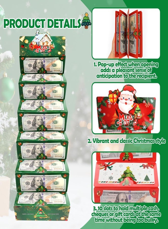 AIERSA 2Pcs Christmas Money Holders for Cash, Foldable Christmas Cash Gift Envelopes 10 Slots, Unique Multiple Checks Gift Card Book - Image 3