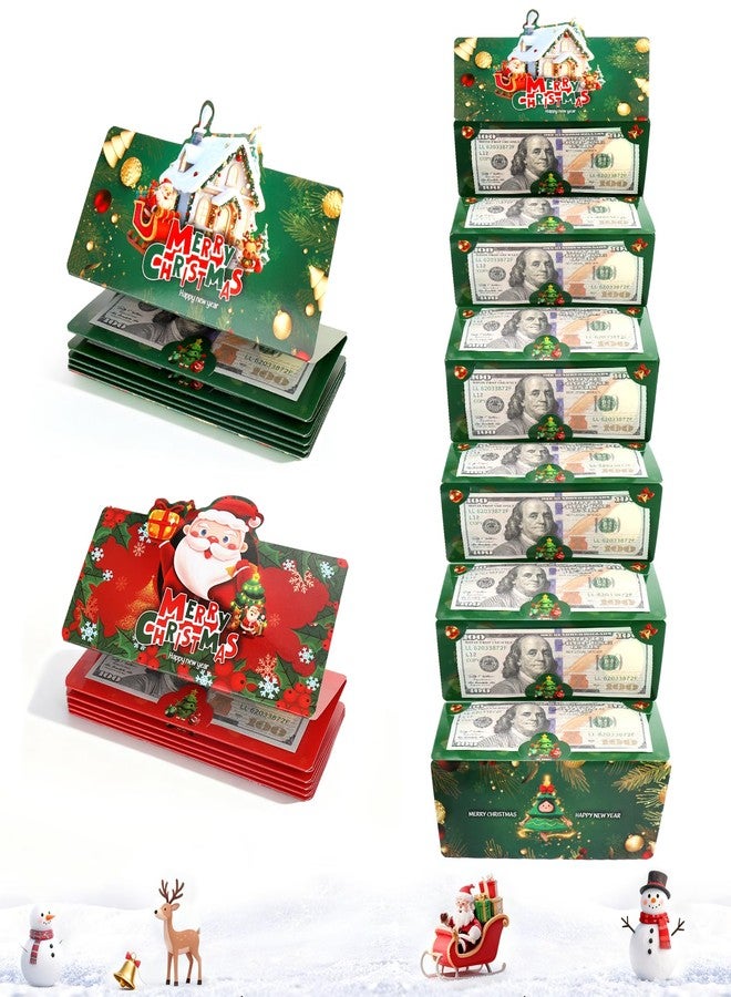 AIERSA 2Pcs Christmas Money Holders for Cash, Foldable Christmas Cash Gift Envelopes 10 Slots, Unique Multiple Checks Gift Card Book - Image 1
