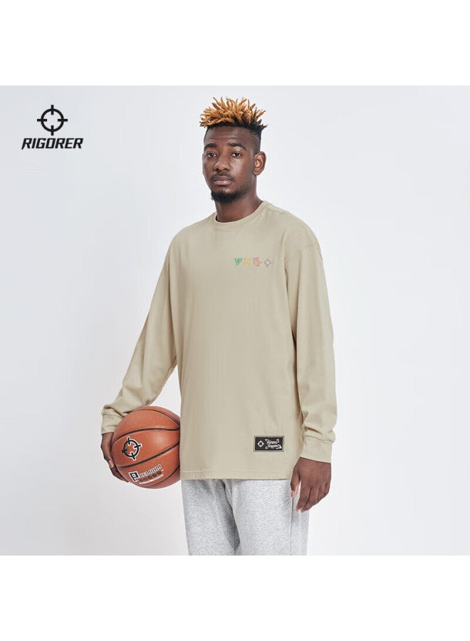 Rigorer Crew Neck Long Sleeve T-shirt  Basketball Sports Training Fashion Embroidered Casual Pullover Sweatshirt - Image 2