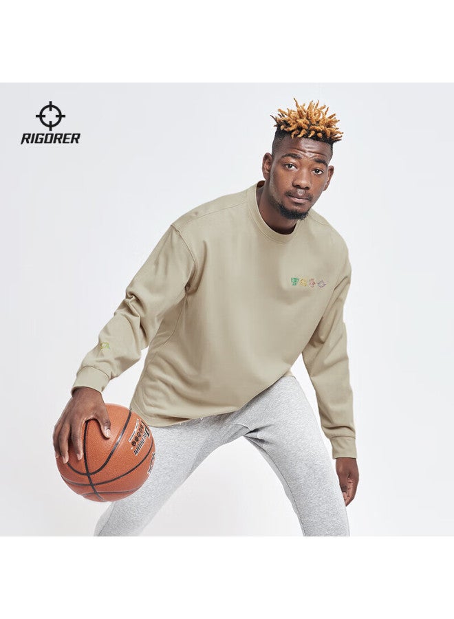 Rigorer Crew Neck Long Sleeve T-shirt  Basketball Sports Training Fashion Embroidered Casual Pullover Sweatshirt - Image 4