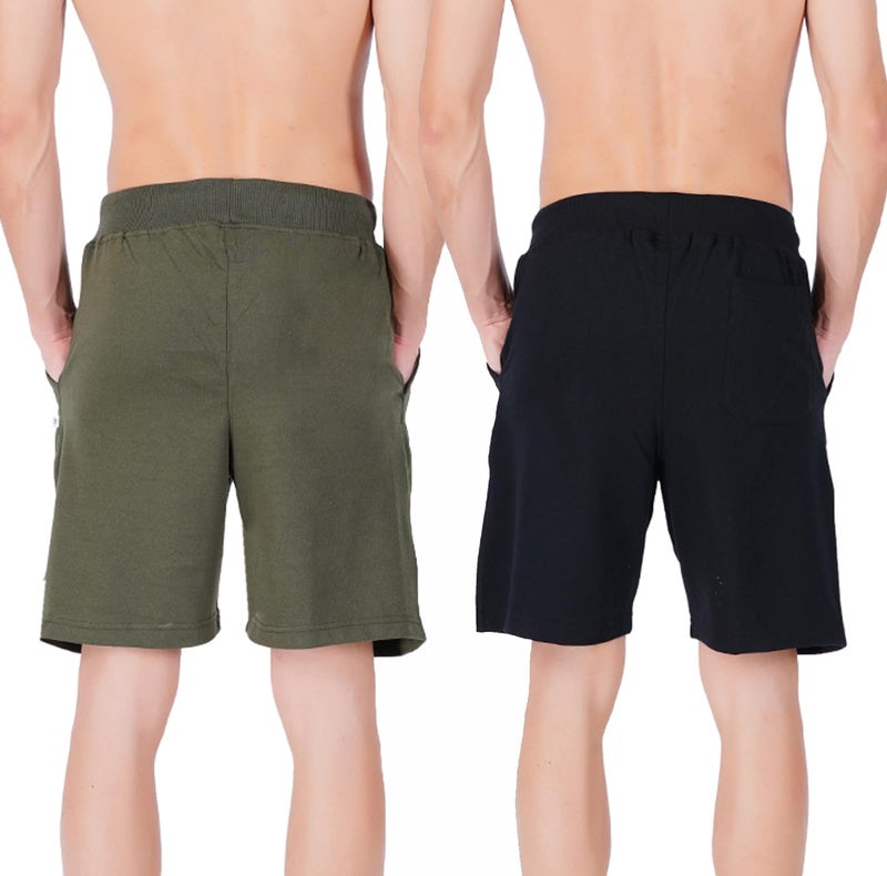 hotfits Men’s Printed Cotton Shorts – Pack of 2 | Comfortable Casual Shorts for Gym, Workout, Running & Lounge | Elastic Waist, Deep Pockets, Breathable Summer Wear - Image 4