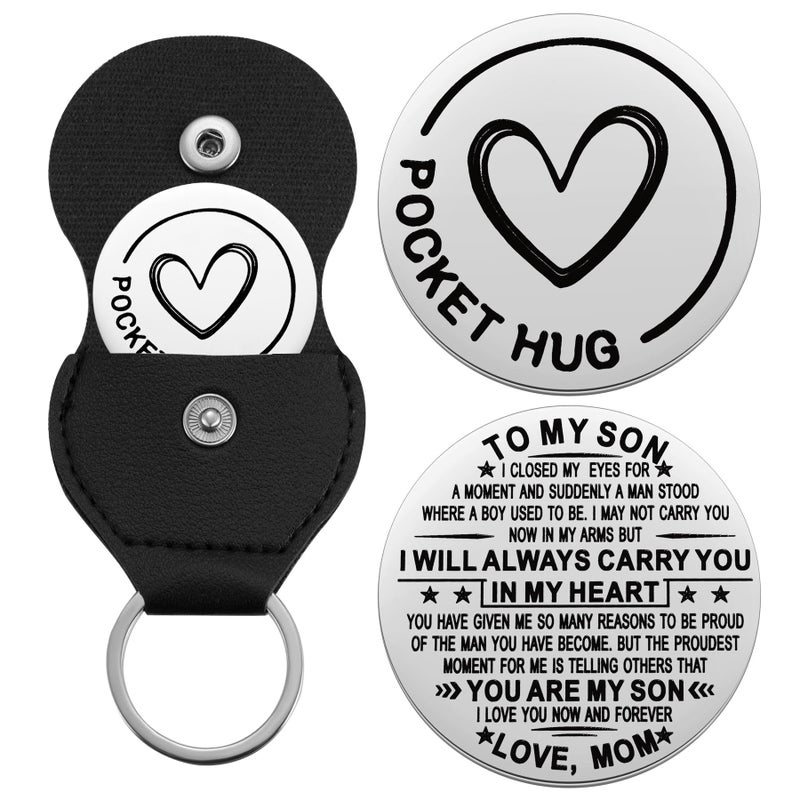 Aesnefe To My Son Pocket Hug Token, I Love You Gift for Him from Mom, Inspirational Gifts for Adult Son Birthday, Christmas, Graduation, Motivate Gift - Image 1