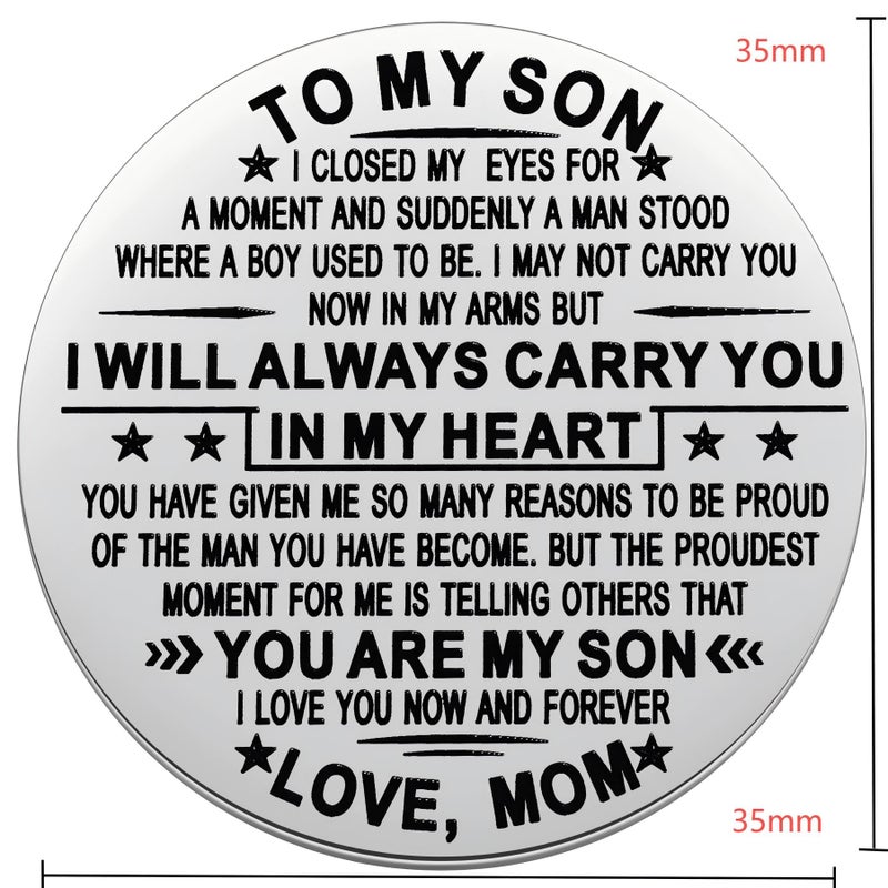 Aesnefe To My Son Pocket Hug Token, I Love You Gift for Him from Mom, Inspirational Gifts for Adult Son Birthday, Christmas, Graduation, Motivate Gift - Image 5