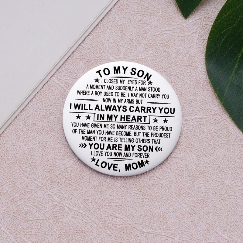 Aesnefe To My Son Pocket Hug Token, I Love You Gift for Him from Mom, Inspirational Gifts for Adult Son Birthday, Christmas, Graduation, Motivate Gift - Image 2