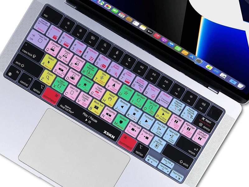 XSKN Final Cut Pro Shortcuts Keyboard Cover Skin for 2022 MacBook Air 13.6" 15.3" A2681 A3113 A2941 A3114 MacBook Pro 14.2" 16.2" with Touch ID A2442 A2779 A2918 A2992 A2485 A2780 A2991 US Layout - Image 3