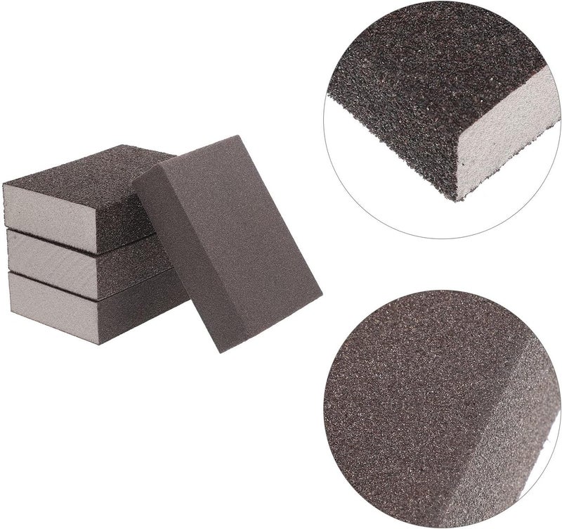 4pcs Elastic Sanding Sponge Blocks Manual Sanding Tool High-Density Polishing Sponge Set with 80, 120, 240, 500 Grits for Woodworking and Furniture Finishing - Image 3