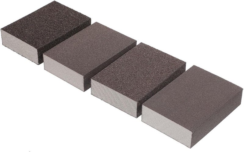 4pcs Elastic Sanding Sponge Blocks Manual Sanding Tool High-Density Polishing Sponge Set with 80, 120, 240, 500 Grits for Woodworking and Furniture Finishing - Image 1