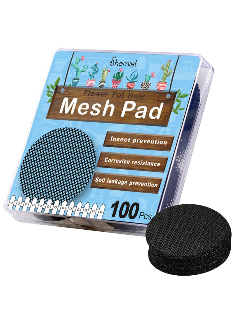 shemist shemist 100PCS Bonsai Pot Bottom Grid Mat Mesh Plant Drainage Screens Gasket Round Drainage Mesh Hole Screens Keep Soil from Flowing Away 2 Inch 
