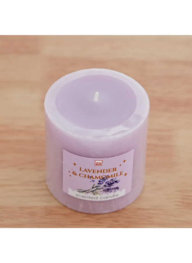 هوم بوكس Qara Lavender Chamomile Pillar Candle 6.8 x 7 x 6.8 cm