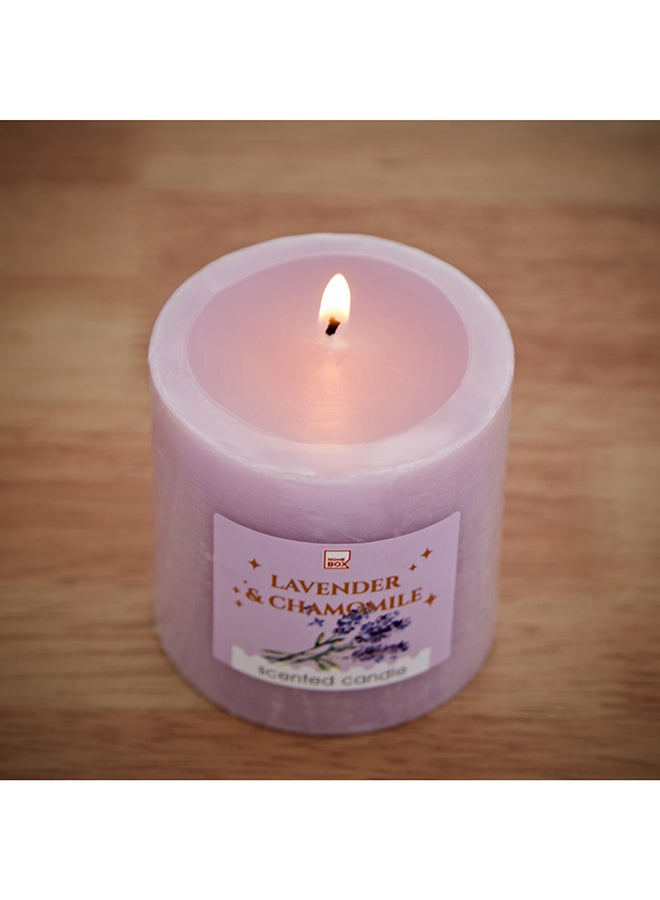 Home Box Qara Lavender Chamomile Pillar Candle 6.8 x 7 x 6.8 cm - Image 3