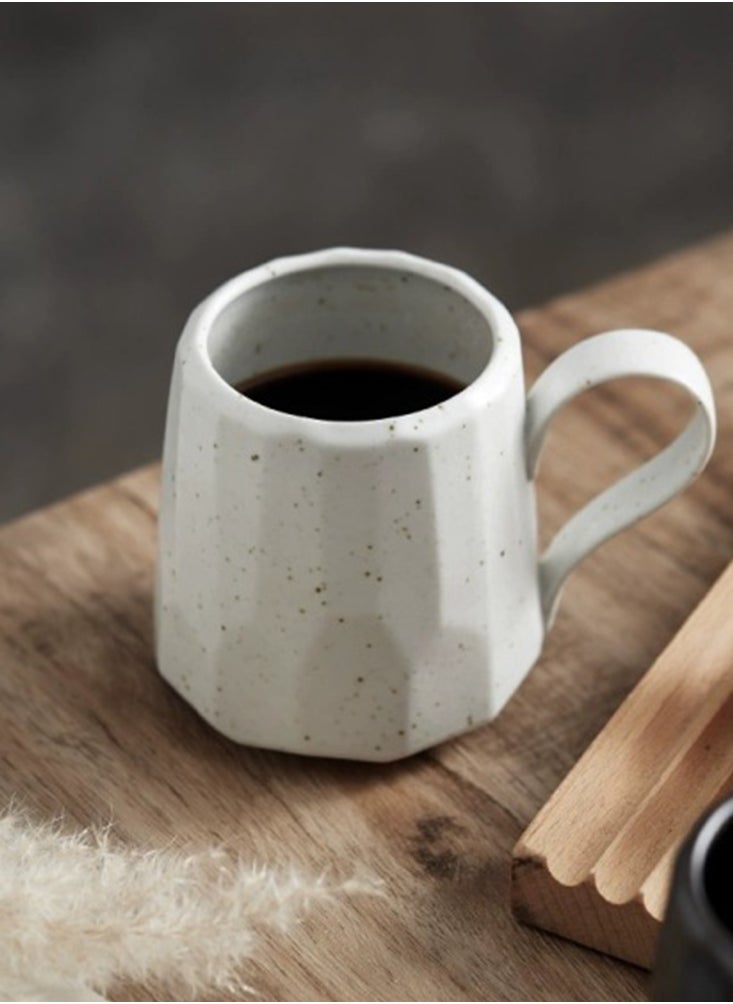 Perfii Set of 2 Handmade 260ml Ceramic Coffee Mug Cups with Large Handle for Coffee and Tea  - Image 3