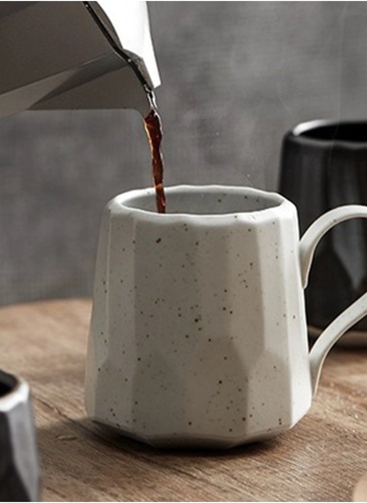 Perfii Set of 2 Handmade 260ml Ceramic Coffee Mug Cups with Large Handle for Coffee and Tea  - Image 5