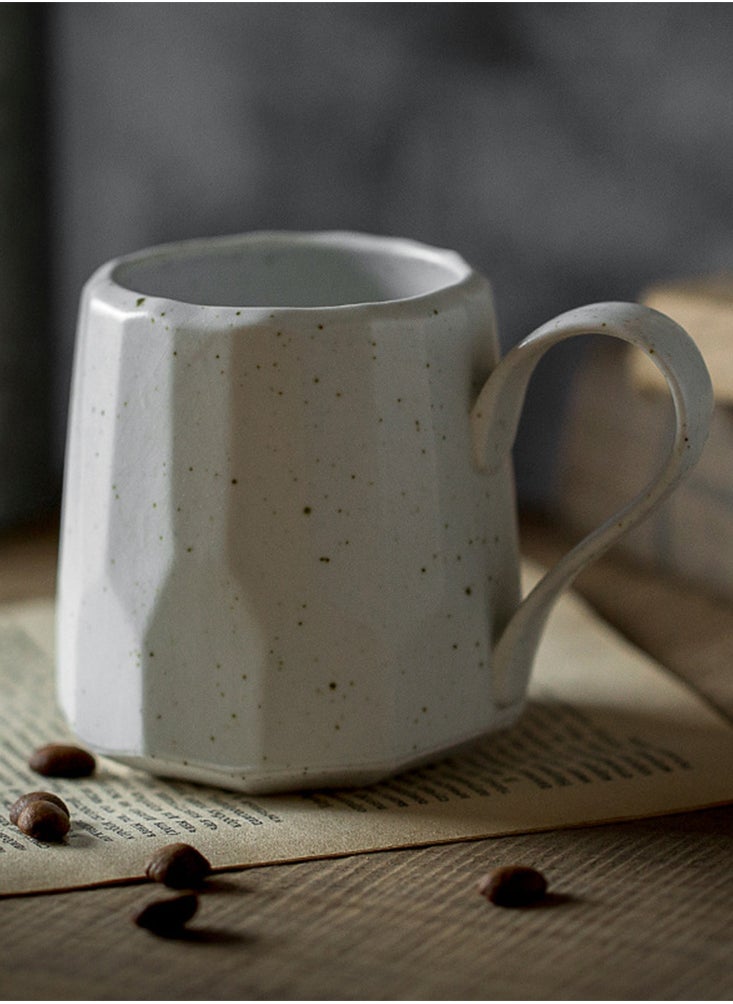 Perfii Set of 2 Handmade 260ml Ceramic Coffee Mug Cups with Large Handle for Coffee and Tea  - Image 2