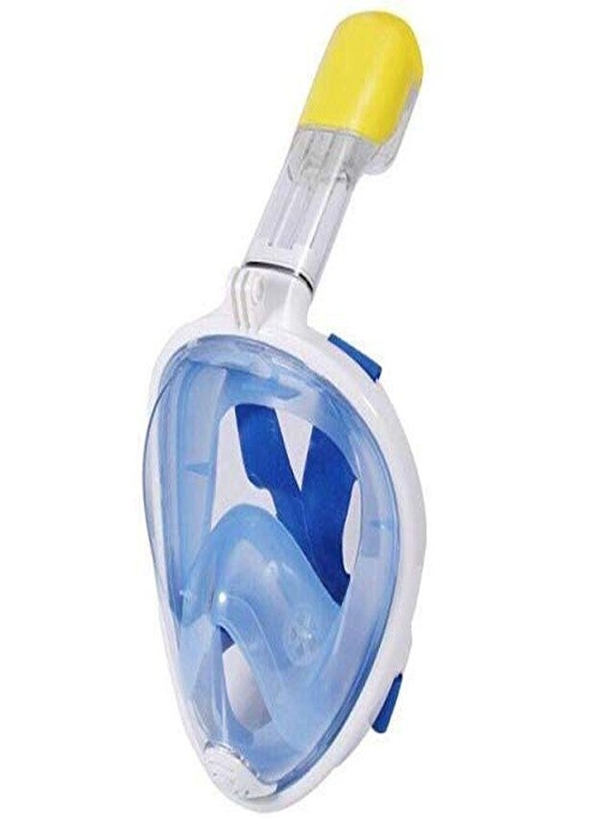 Olpad Full Face Snorkel Mask - Snorkeling Gear for Adults - Diving Mask Snorkel Set - 180 Degree Panoramic View - Dry Top System - Anti Leak and Anti Fog [Blue S/M] - Image 1