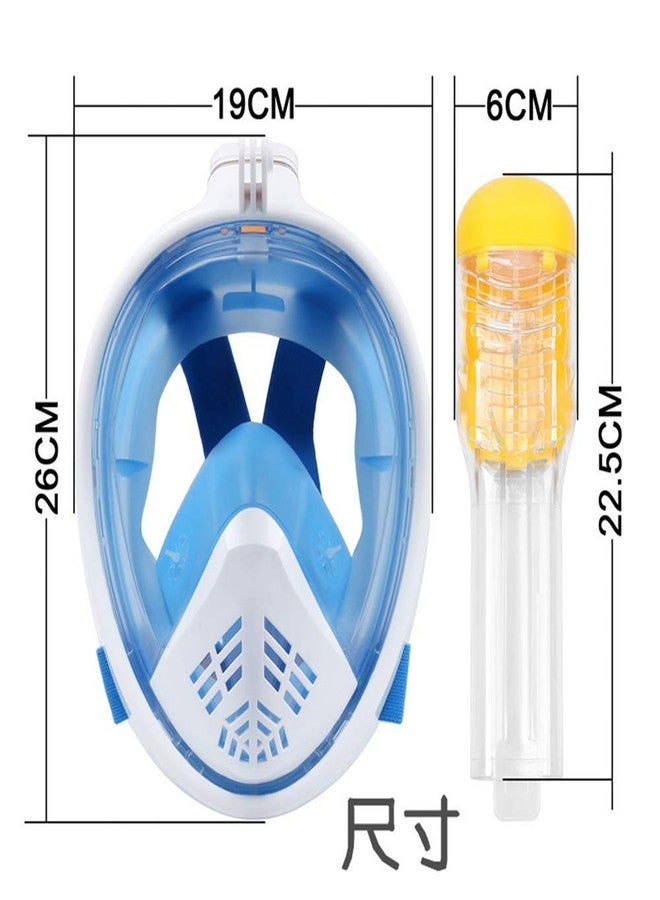 Olpad Full Face Snorkel Mask - Snorkeling Gear for Adults - Diving Mask Snorkel Set - 180 Degree Panoramic View - Dry Top System - Anti Leak and Anti Fog [Blue S/M] - Image 4