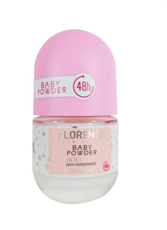 Florence Baby Powder Anti-Perspirant Pink Roll On 50 ML  - Image 2