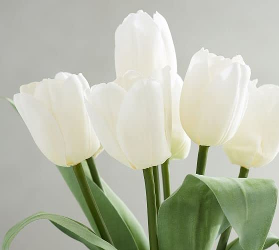 PlantaZee PlantaZee Artificial Tulip Flowers Bunches for Vase Home Decoration Items for Living Room Corner Table Top Bedroom Wedding Party Decorative Gift Set White  - Image 3