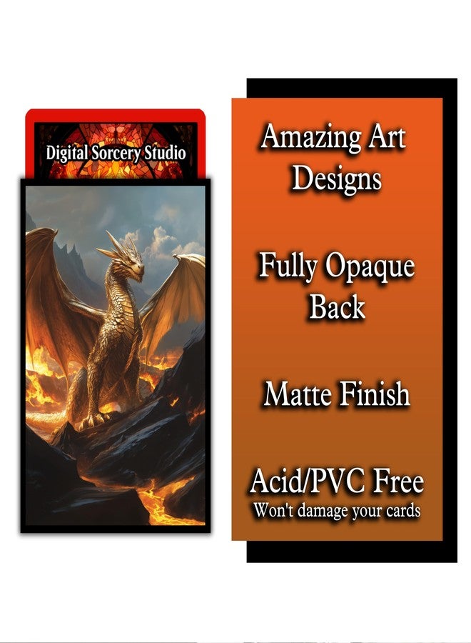 Digital Sorcery Studio Ancient Brass Dragon Card Game Sleeves - 102 Pack - Compatible with MTG and Other TCGs - Perfect for MTG Dragon Commander Decks Like The Ur Dragon or Mirrym - Image 3