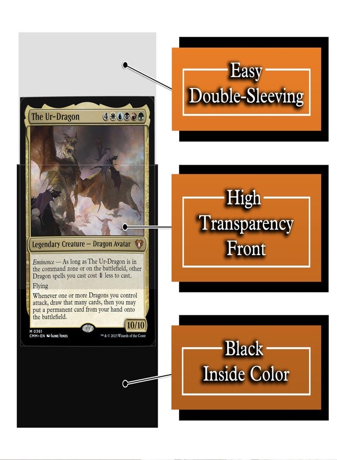 Digital Sorcery Studio Ancient Brass Dragon Card Game Sleeves - 102 Pack - Compatible with MTG and Other TCGs - Perfect for MTG Dragon Commander Decks Like The Ur Dragon or Mirrym - Image 5