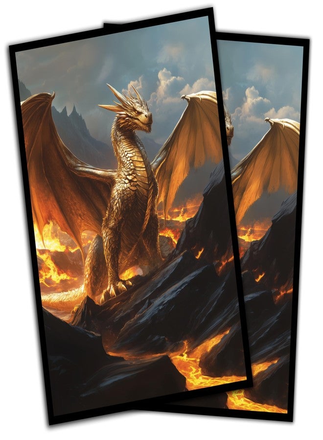 Digital Sorcery Studio Ancient Brass Dragon Card Game Sleeves - 102 Pack - Compatible with MTG and Other TCGs - Perfect for MTG Dragon Commander Decks Like The Ur Dragon or Mirrym - Image 1