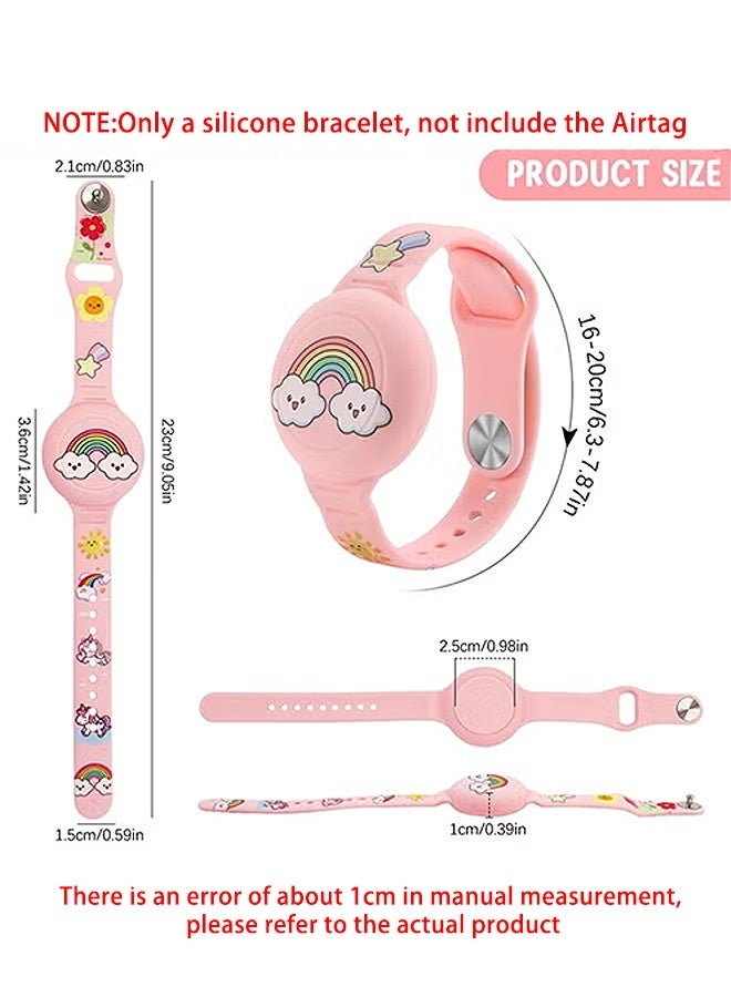 MXN 2 Pack AirTag Bracelet for Kids, Cute Kid Air Tag Wristband Adjustable Hidden Watch Band Air Tag Holder for Apple Air Tag, Soft Silicone Waterproof Air Tag Case for Kid  - Image 2