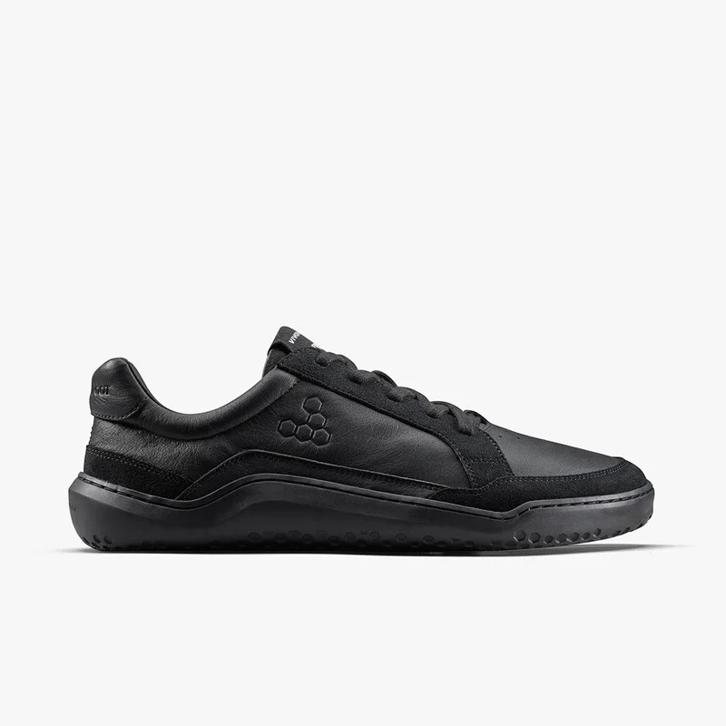Vivobarefoot Gobi II Sneaker Premium Leather Casual Shoe Triple Obsidian