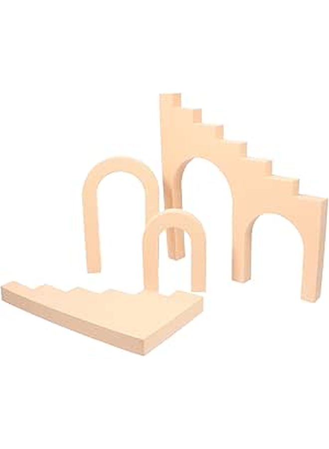 4pcs Skin Tone Geometric Photography Prop Set for Product Display Craft Background - Image 1