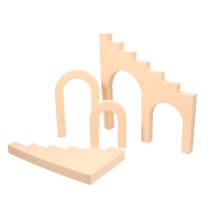 4pcs Skin Tone Geometric Photography Prop Set for Product Display Craft Background - Image 2