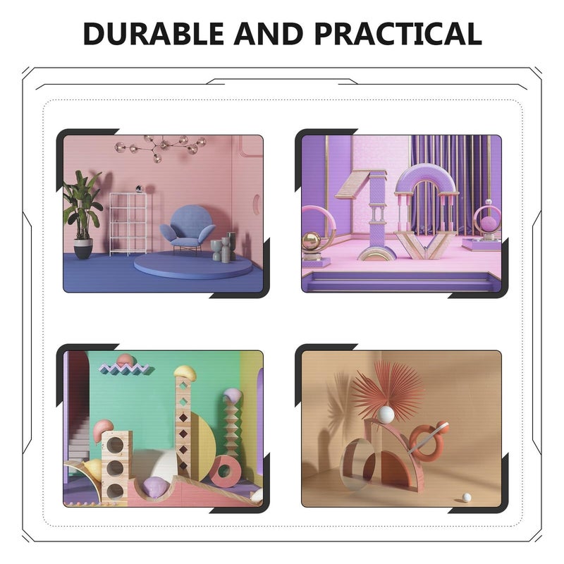 4pcs Skin Tone Geometric Photography Prop Set for Product Display Craft Background - Image 4