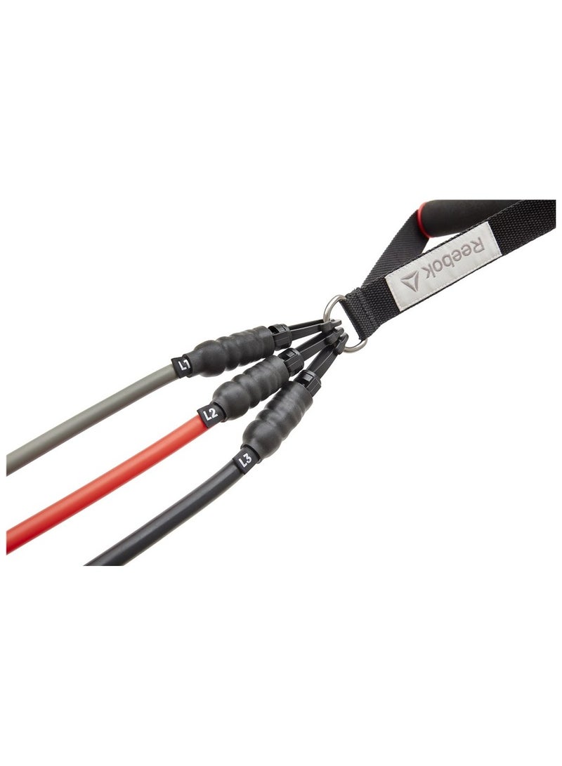 ريبوك مجموعة أنابيب القوة من ريبوك – أحزمة مقاومة قابلة للتعديل لتمارين الجسم بالكامل - Image 1