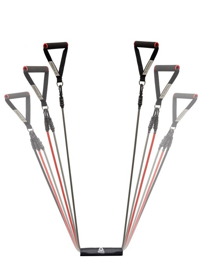 ريبوك مجموعة أنابيب القوة من ريبوك – أحزمة مقاومة قابلة للتعديل لتمارين الجسم بالكامل - Image 5