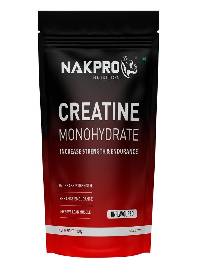 NAKPRO NUTRITION Micronised Creatine Monohydrate | 100g (33 Servings) | Unflavoured | Trustified Certified | Rapid Absorption Pre/Post Workout - Image 1